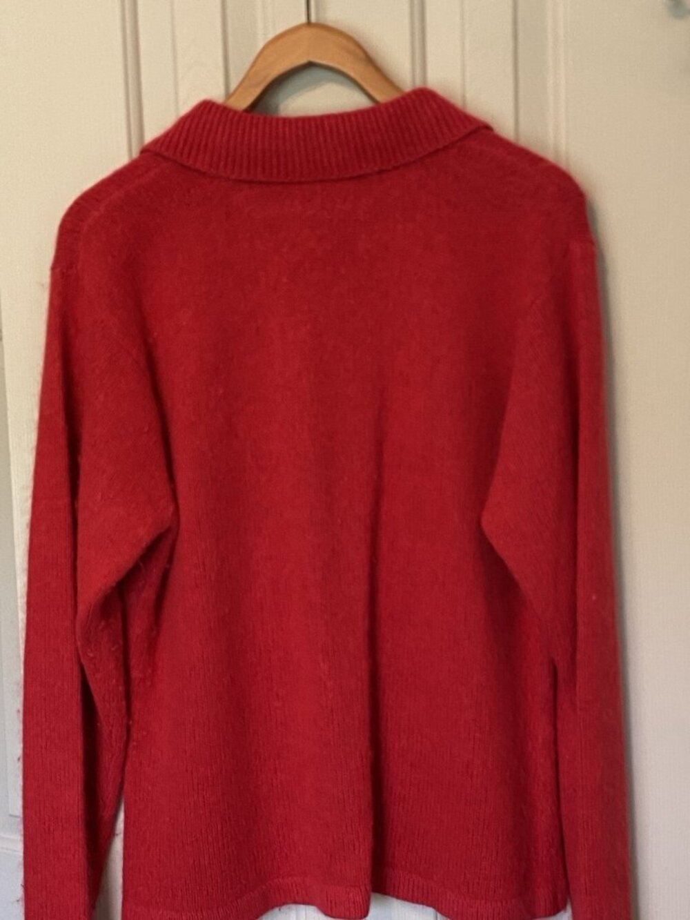 Samantha Taylor Women's L Red Embroidered Artsy Light Sweater Cardigan - Picture 6 of 6